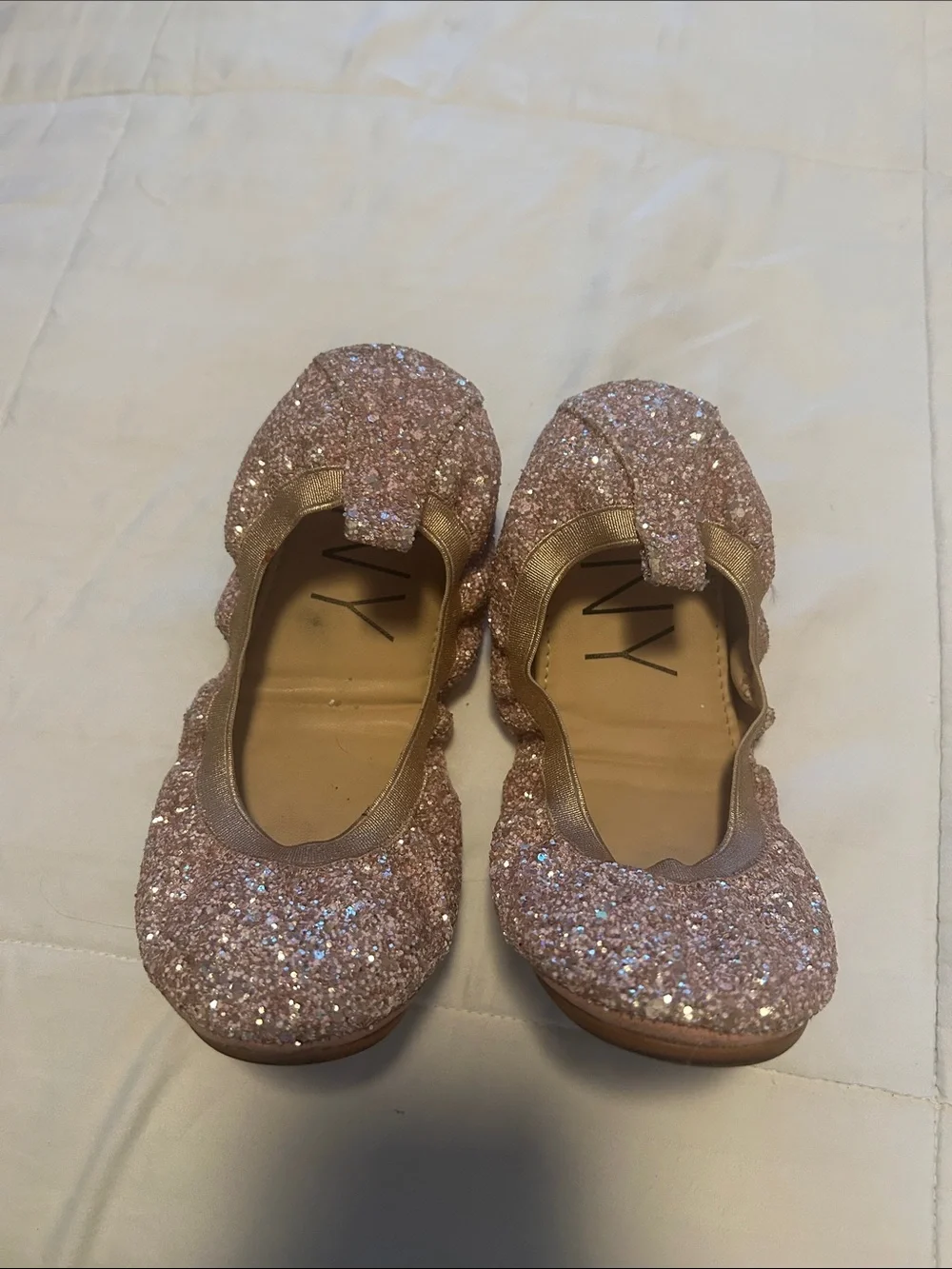 Women’s Glitter Ballet Flats - Pink